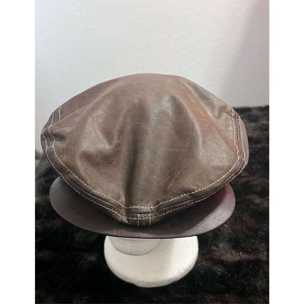 Mens Womens Baker Boy Hat Newsboy Cabbie Cap Hat Leather one size